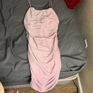 Pink ruffly mini dress